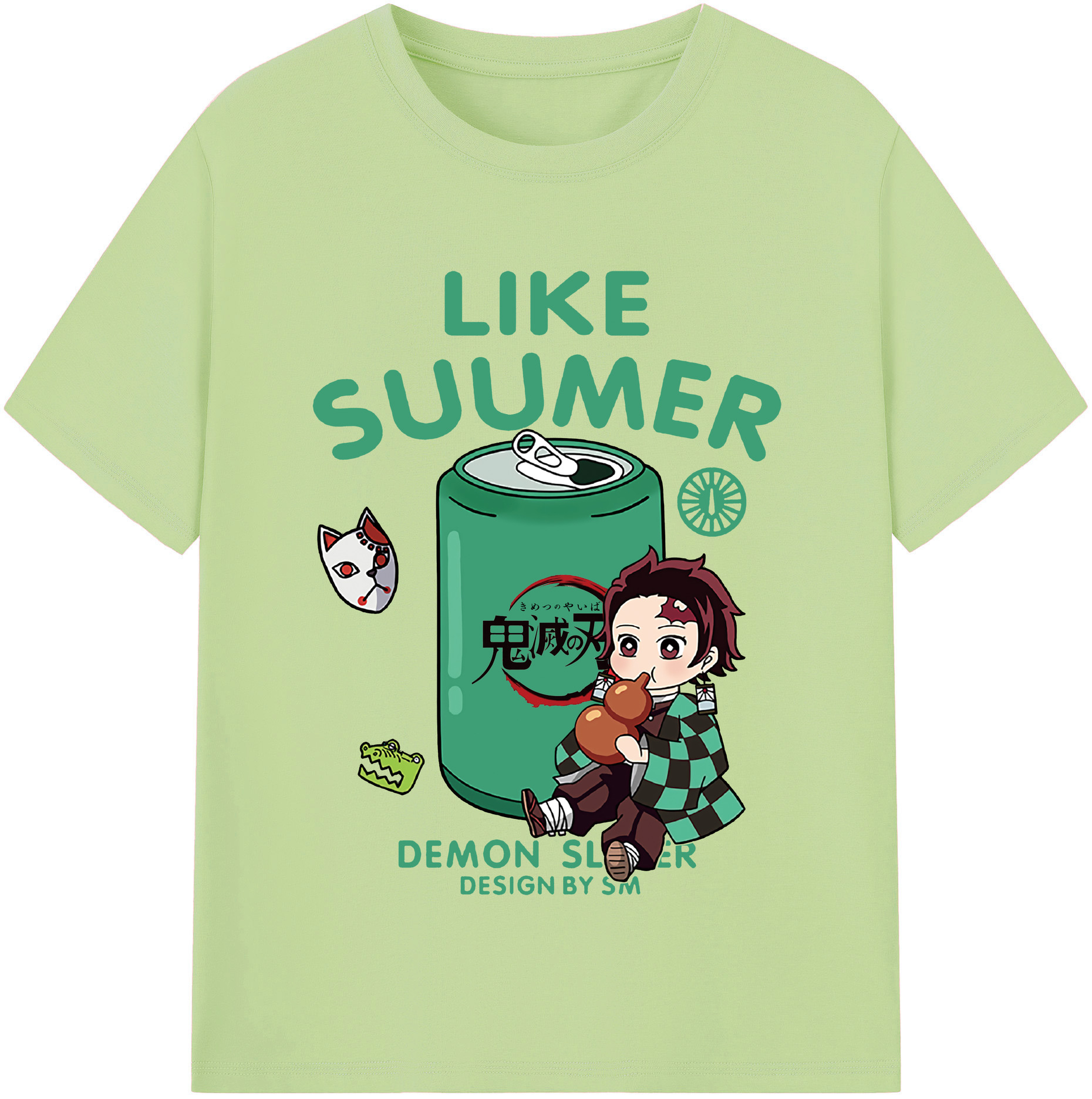 （画像用） 鬼滅の刃 竈門 炭治郎／かまど たんじろう Kamado Tanjirou 綿100％半袖Tシャツ（フロントプリント）